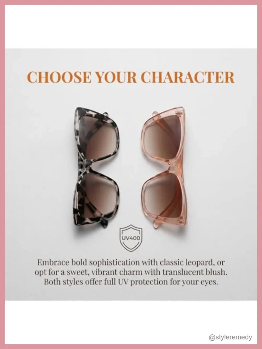 2-Pack Oversized Cat Eye Sunglasses UV400 Protection Square Frame Shades